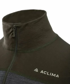 Aclima Men's LightWool 180 Polo with Zip Tarmac/Marengo