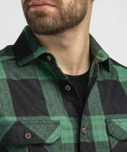 Aclima Men's ReBorn Woolshirt Check Dark Grey/Green
