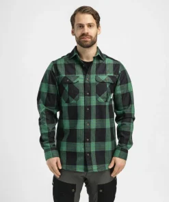 Aclima Men's ReBorn Woolshirt Check Dark Grey/Green