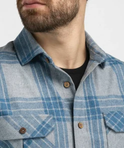 Aclima Men's ReBorn Woolshirt Check Light Grey/Jeans