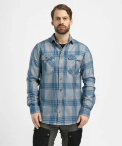 Aclima Men's ReBorn Woolshirt Check Light Grey/Jeans