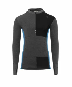 Aclima Men's WarmWool Hoodsweater with Zip Marengo/Jet Black/Corsair