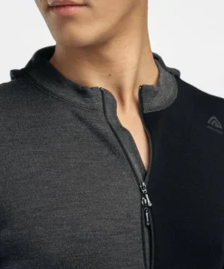 Aclima Men's WarmWool Hoodsweater with Zip Marengo/Jet Black/Corsair