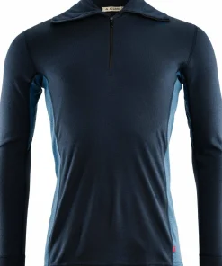 Aclima Men's WarmWool Polo Navy Blazer/Coastal Fjord