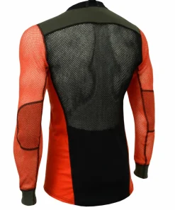 Aclima Men's WoolNet Hybrid Crew Neck Jet Black/Poinciana/Olive Nigh