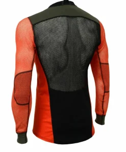 Aclima Men's WoolNet Hybrid Crew Neck Jet Black/Poinciana/Olive Nigh