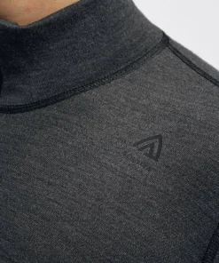 Aclima WarmWool Mock Neck with Zip Man Marengo/Jet Black