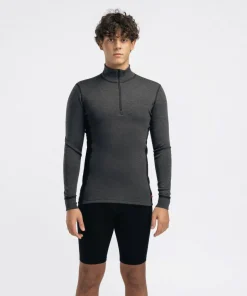 Aclima WarmWool Mock Neck with Zip Man Marengo/Jet Black
