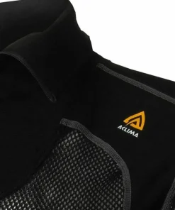 Aclima Woolnet Polo With Zip Men's Jet Black