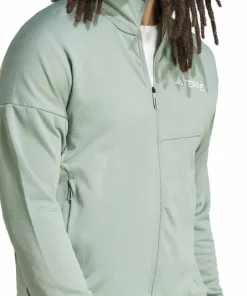Adidas Men's Terrex Xperior Climawarm Light Fleece Jacket Silver Green