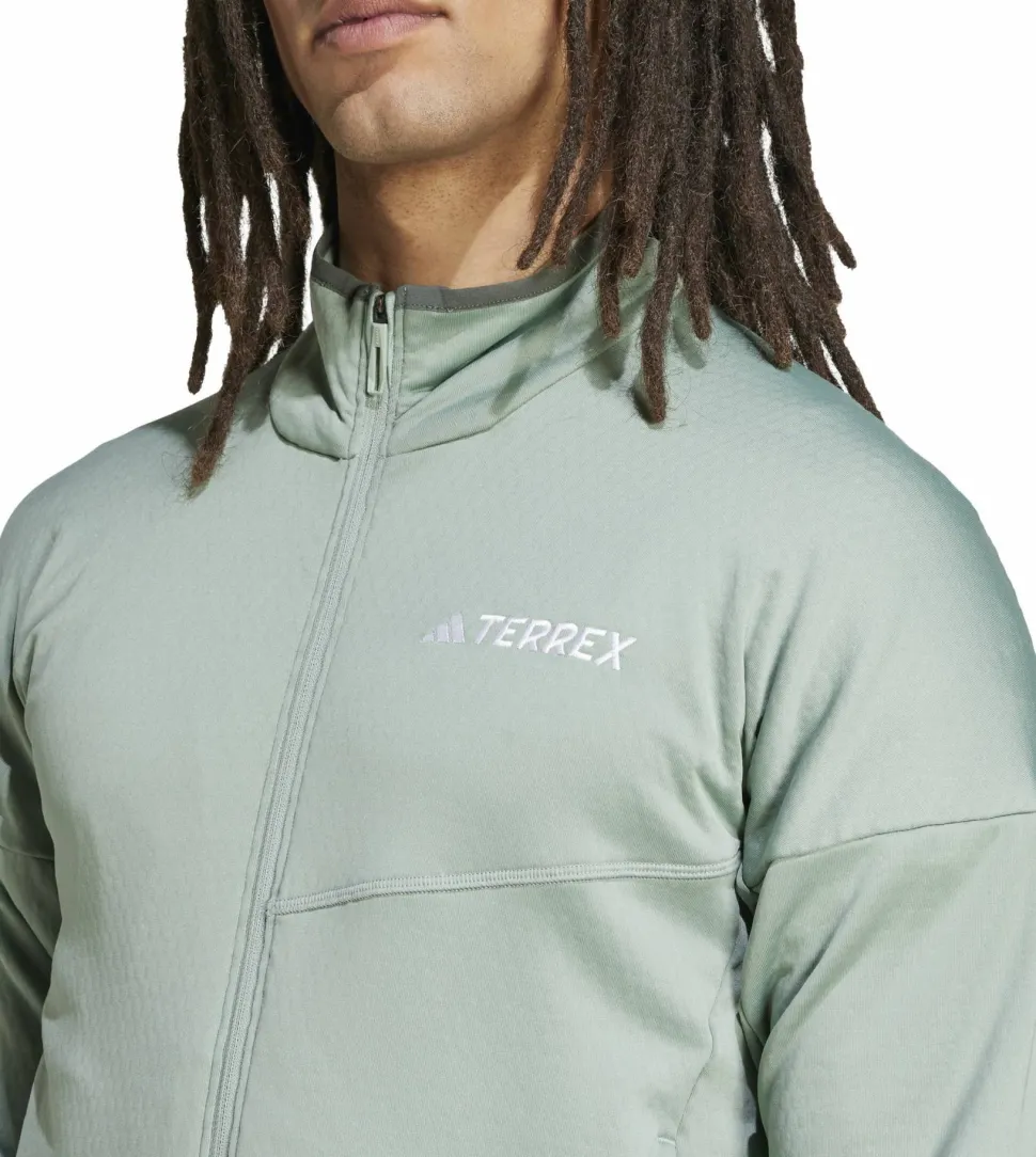 Adidas Men's Terrex Xperior Climawarm Light Fleece Jacket Silver Green
