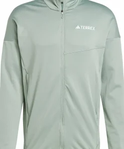 Adidas Men's Terrex Xperior Climawarm Light Fleece Jacket Silver Green
