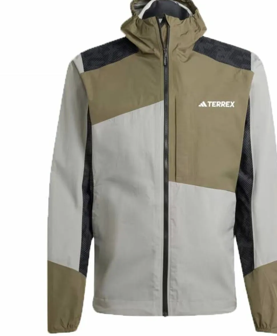 Adidas Men's Terrex Xperior Hybrid RAIN.DRY Jacka Charcoal Solid Grey/Olive Strata/Carbon
