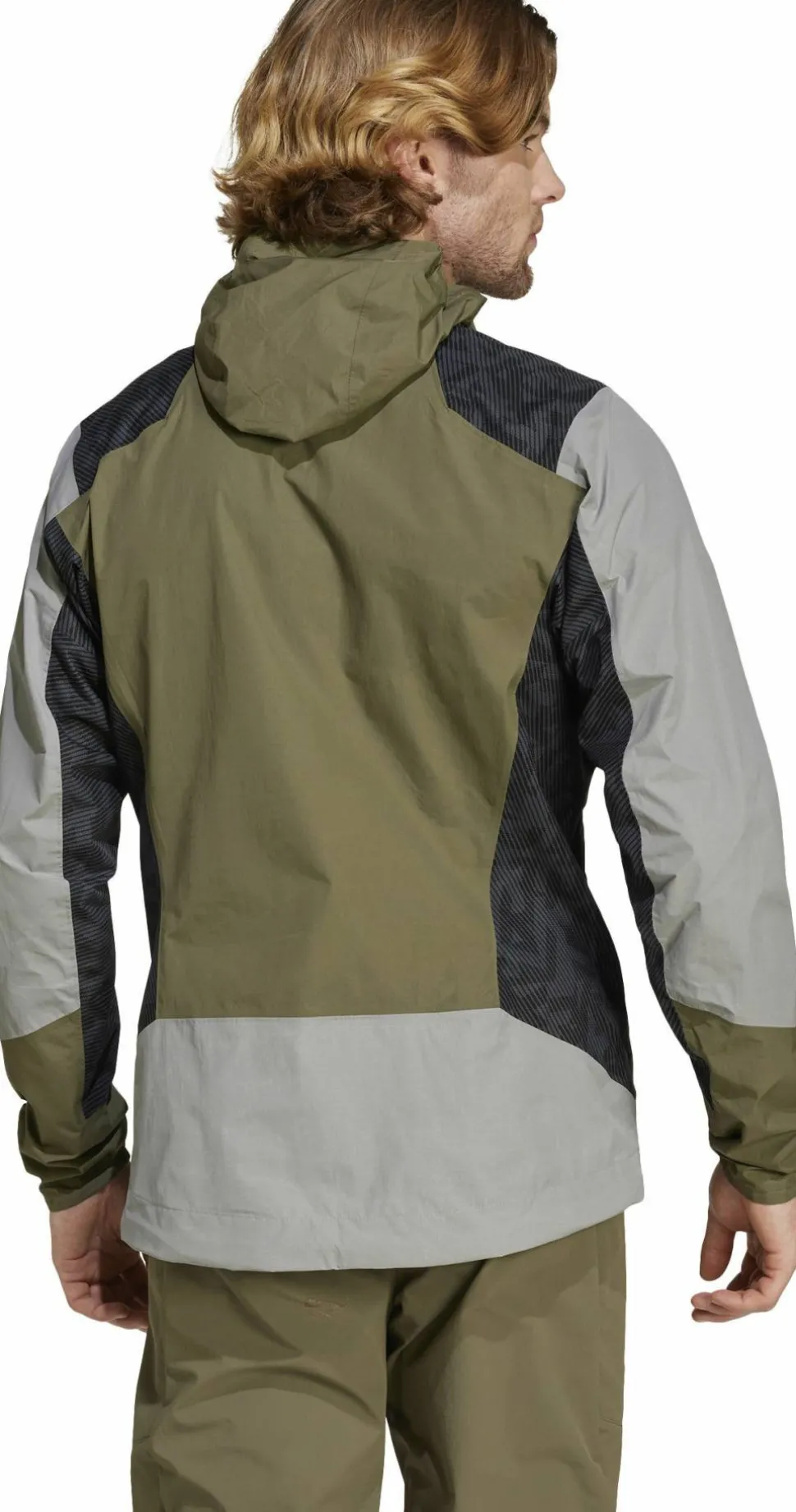 Adidas Men's Terrex Xperior Hybrid RAIN.DRY Jacka Charcoal Solid Grey/Olive Strata/Carbon
