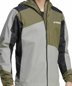 Adidas Men's Terrex Xperior Hybrid RAIN.DRY Jacka Charcoal Solid Grey/Olive Strata/Carbon