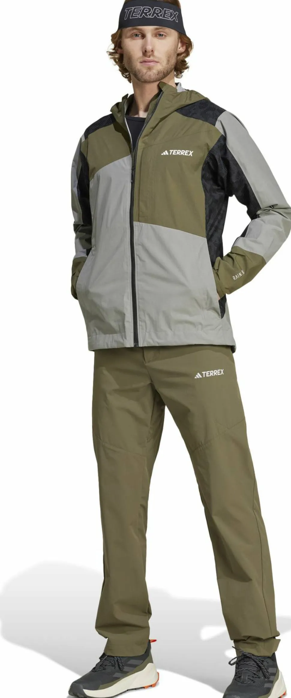 Adidas Men's Terrex Xperior Hybrid RAIN.DRY Jacka Charcoal Solid Grey/Olive Strata/Carbon