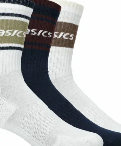 Asics 3 Pack Asics Logo Crew Sock Midnight/dark Red Planet/lemongrass