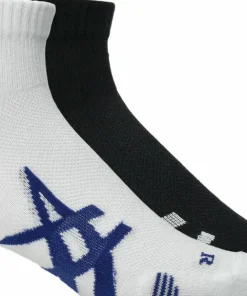 Asics 2 Pack Cushioned Run Quarter Sock Performance Black/Brilliant White