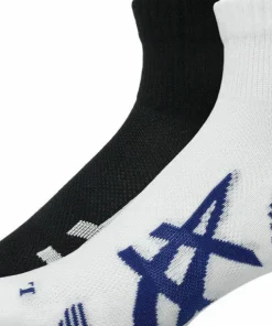 Asics 2 Pack Cushioned Run Quarter Sock Performance Black/Brilliant White