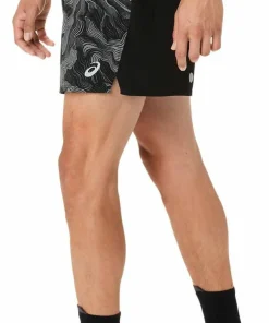 Asics Men's Fujitrail All Over Print 5in Shorts Performance Black/Carbon/Cream