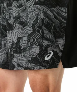 Asics Men's Fujitrail All Over Print 5in Shorts Performance Black/Carbon/Cream