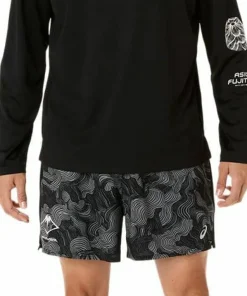 Asics Men's Fujitrail All Over Print 5in Shorts Performance Black/Carbon/Cream