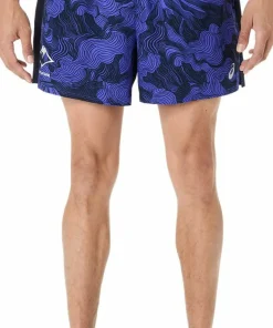 Asics Men's Fujitrail All Over Print 5in Shorts Midnight/Cobalt Burst/Cream