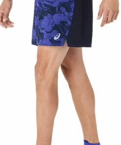 Asics Men's Fujitrail All Over Print 5in Shorts Midnight/Cobalt Burst/Cream