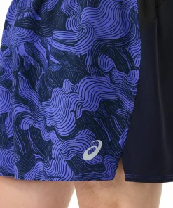 Asics Men's Fujitrail All Over Print 5in Shorts Midnight/Cobalt Burst/Cream