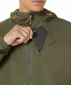 Asics Men's Fujitrail Elite Waterproof Jacket Mantle Green