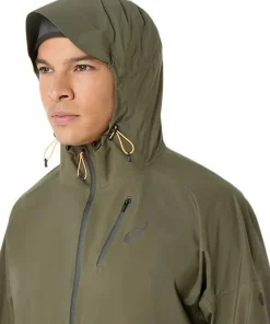 Asics Men's Fujitrail Elite Waterproof Jacket Mantle Green