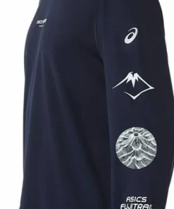 Asics Men's Fujitrail Logo Long Sleeve Top Midnight/Cobalt Burst/Cool Grey