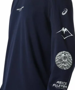 Asics Men's Fujitrail Logo Long Sleeve Top Midnight/Cobalt Burst/Cool Grey