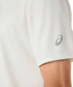 Asics Men's Fujitrail Logo Short Sleeve Top Cream/Cobalt Burst/Cool Grey