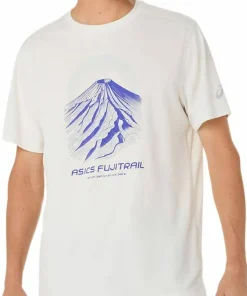 Asics Men's Fujitrail Logo Short Sleeve Top Cream/Cobalt Burst/Cool Grey