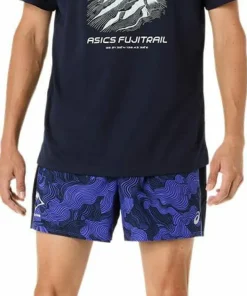 Asics Men's Fujitrail Logo Short Sleeve Top Midnight/Cobalt Burst/Cool Grey