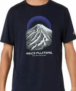 Asics Men's Fujitrail Logo Short Sleeve Top Midnight/Cobalt Burst/Cool Grey