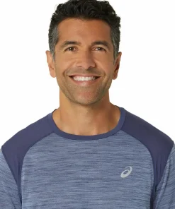 Asics Men's Road Short Sleeve Top Denim Blue/Thunder Blue