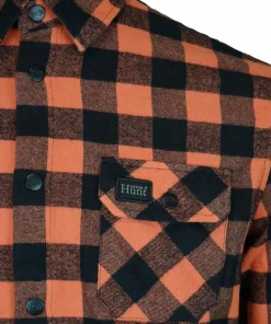 Avignon Unisex AFTER Hunt Flannel Shirt Orange/Black