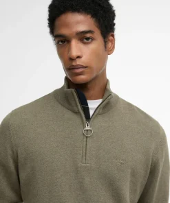 Barbour Men's Cotton Half Zip Smokey Olive
