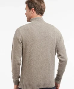 Barbour Men's Essential Lambswool Half Zip Knitted Jumper Dark Stone