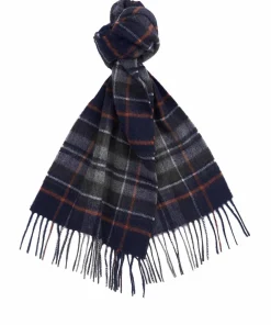 Barbour Unisex New Check Scarf Navy/Dark Ginger