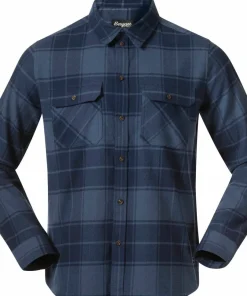 Bergans Men's Nordmarka Flannel Shirt Granite Blue/navy Blue Check