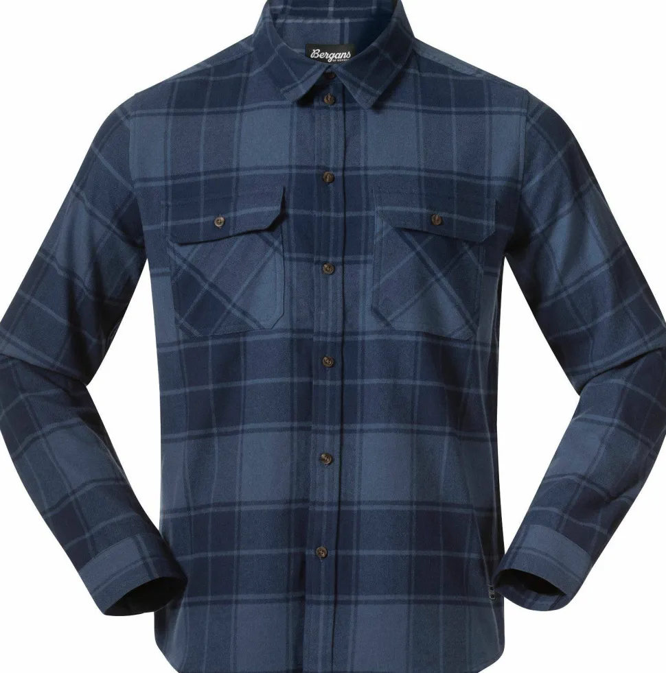 Bergans Men's Nordmarka Flannel Shirt Granite Blue/navy Blue Check