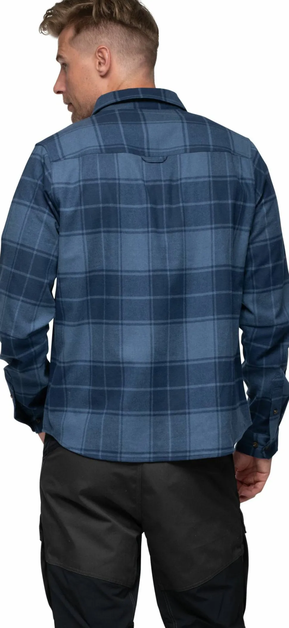 Bergans Men's Nordmarka Flannel Shirt Granite Blue/navy Blue Check