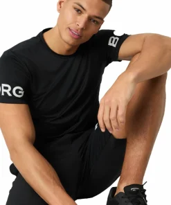Björn Borg Men's Borg T-Shirt Black Beauty/Red