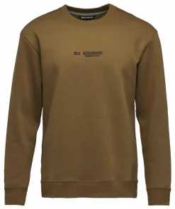 Black Diamond Men's Heritage Wordmark Crewneck Dark Curry