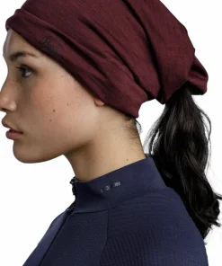 Buff Merino Lightweight Neckwear Solid Garnet