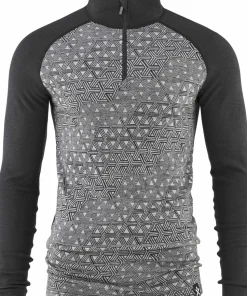 Bula Men's Geo Merino Wool Halfzip Dgrey
