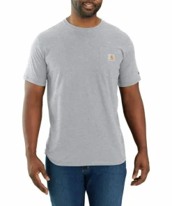Carhartt Men's Carhartt Force Relaxed Fit Midweight Short-Sleeve Pocket T-Shirt Heather Grey